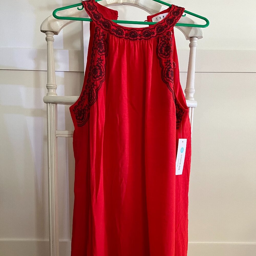 BNWT THML Vittoria Embroidered Orange Red Pop (M)